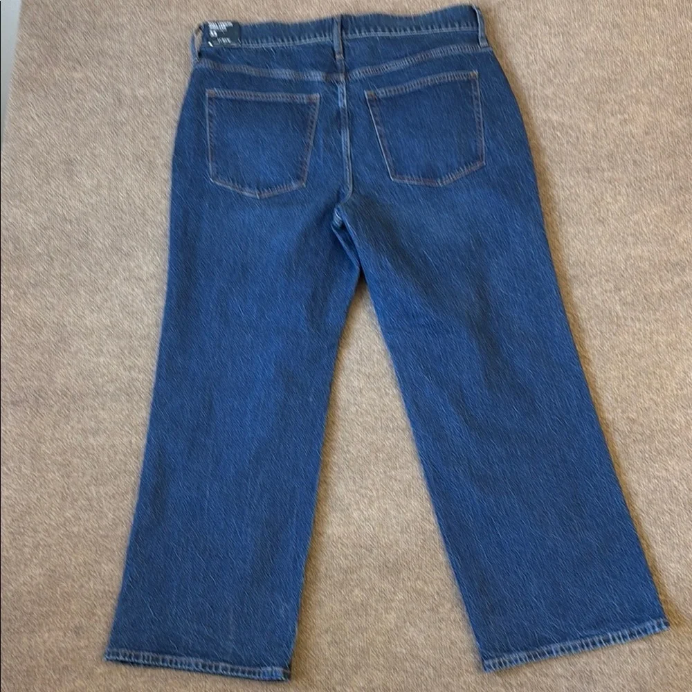 J. Crew Full Length Wide Leg Jeans Button Fly Blue Denim Women Size 33 NWT New
